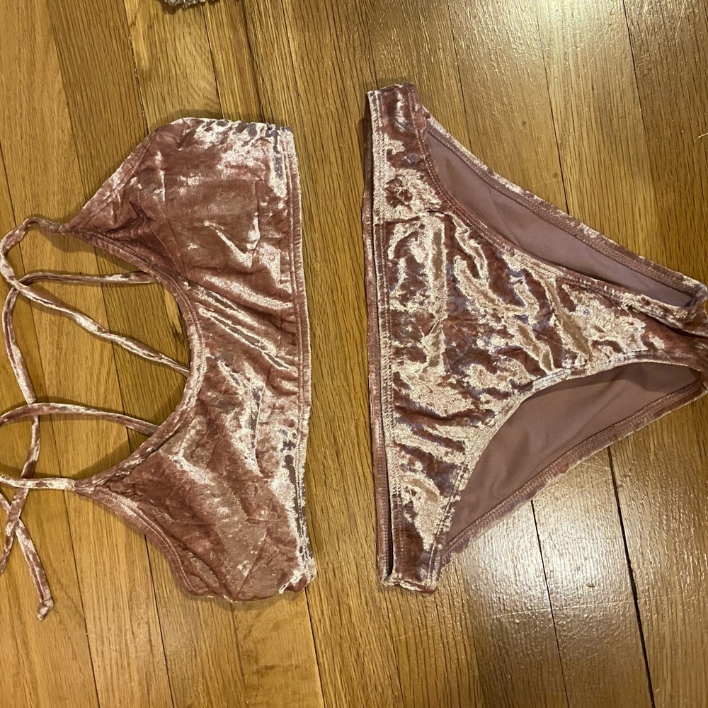 Matching velvet bikini